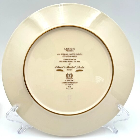 1975 Lenox American Redstart Collector Plate Boehm Birds Series Limited Edition - Picture 5 of 9